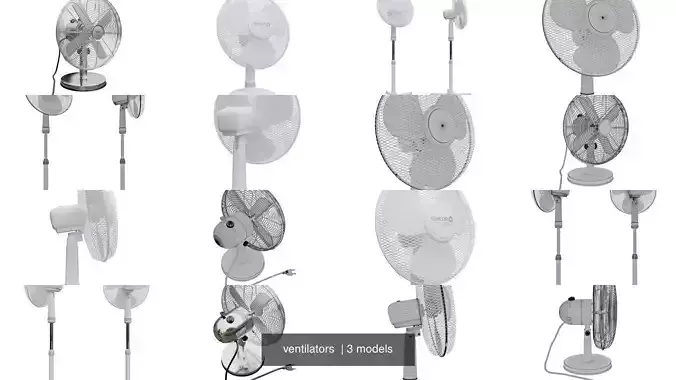 ventilators two fans 3D Model Collection