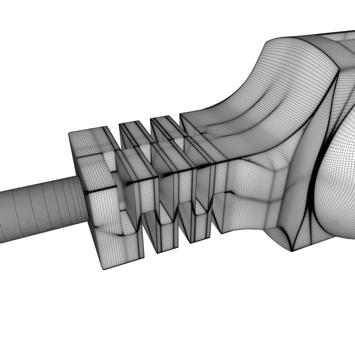 Electrical Plug Type F Black 3D model_36