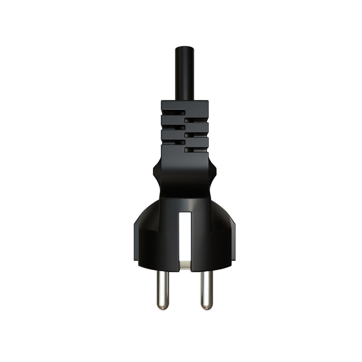 Electrical Plug Type F Black 3D model_11