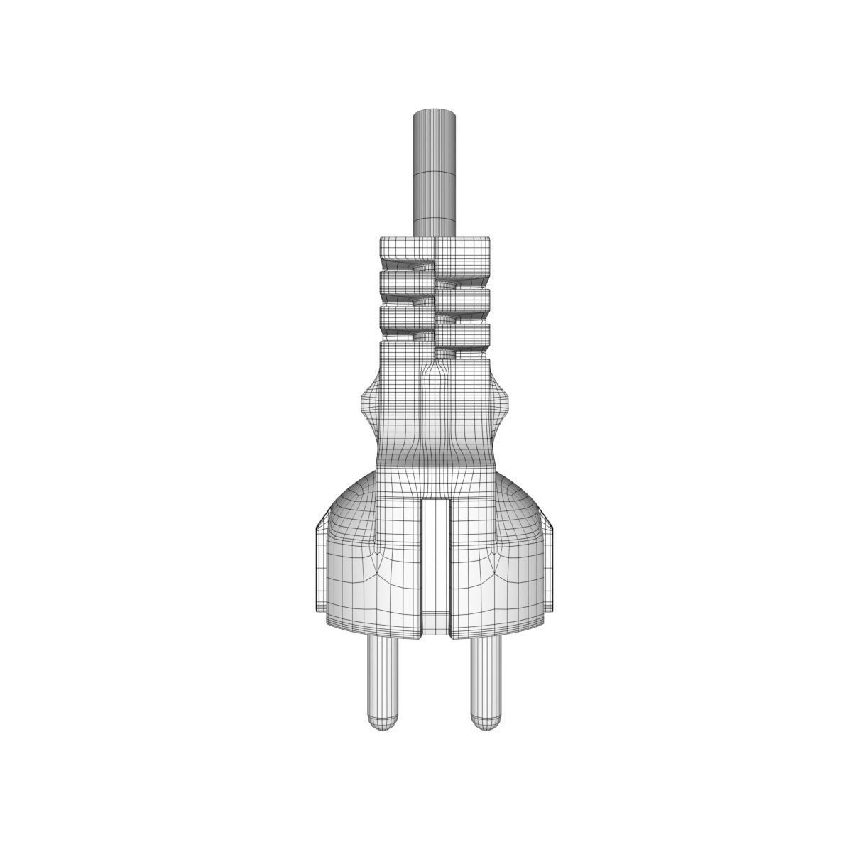 Electrical Plug Type F Black 3D model_25