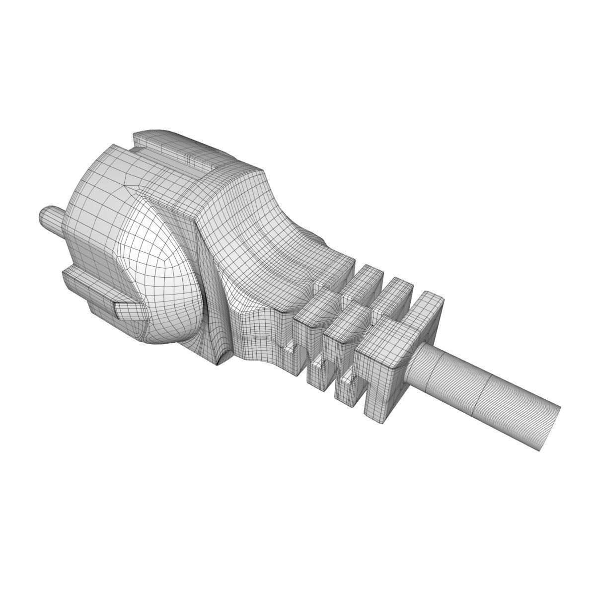 Electrical Plug Type F Black 3D model_16