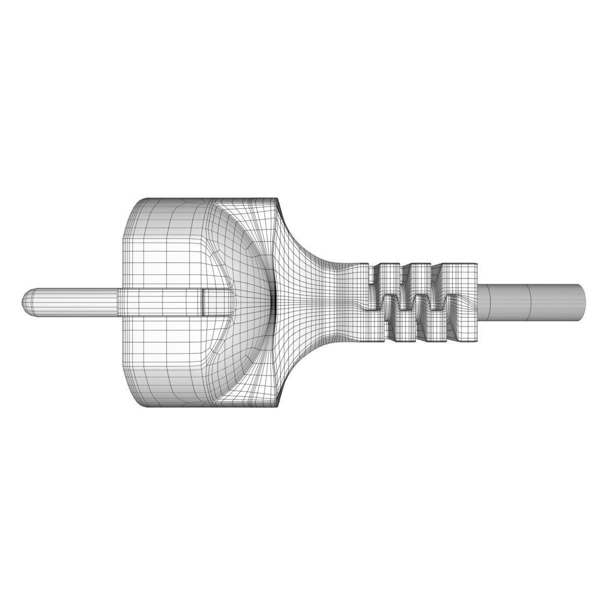 Electrical Plug Type F Black 3D model_24