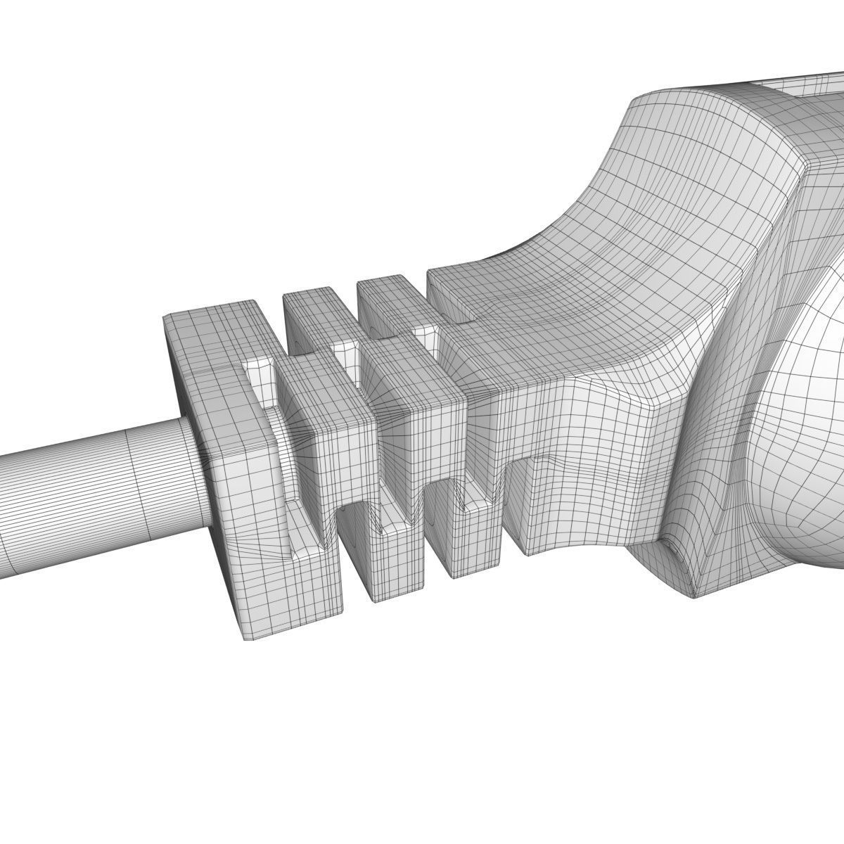 Electrical Plug Type F Black 3D model_23