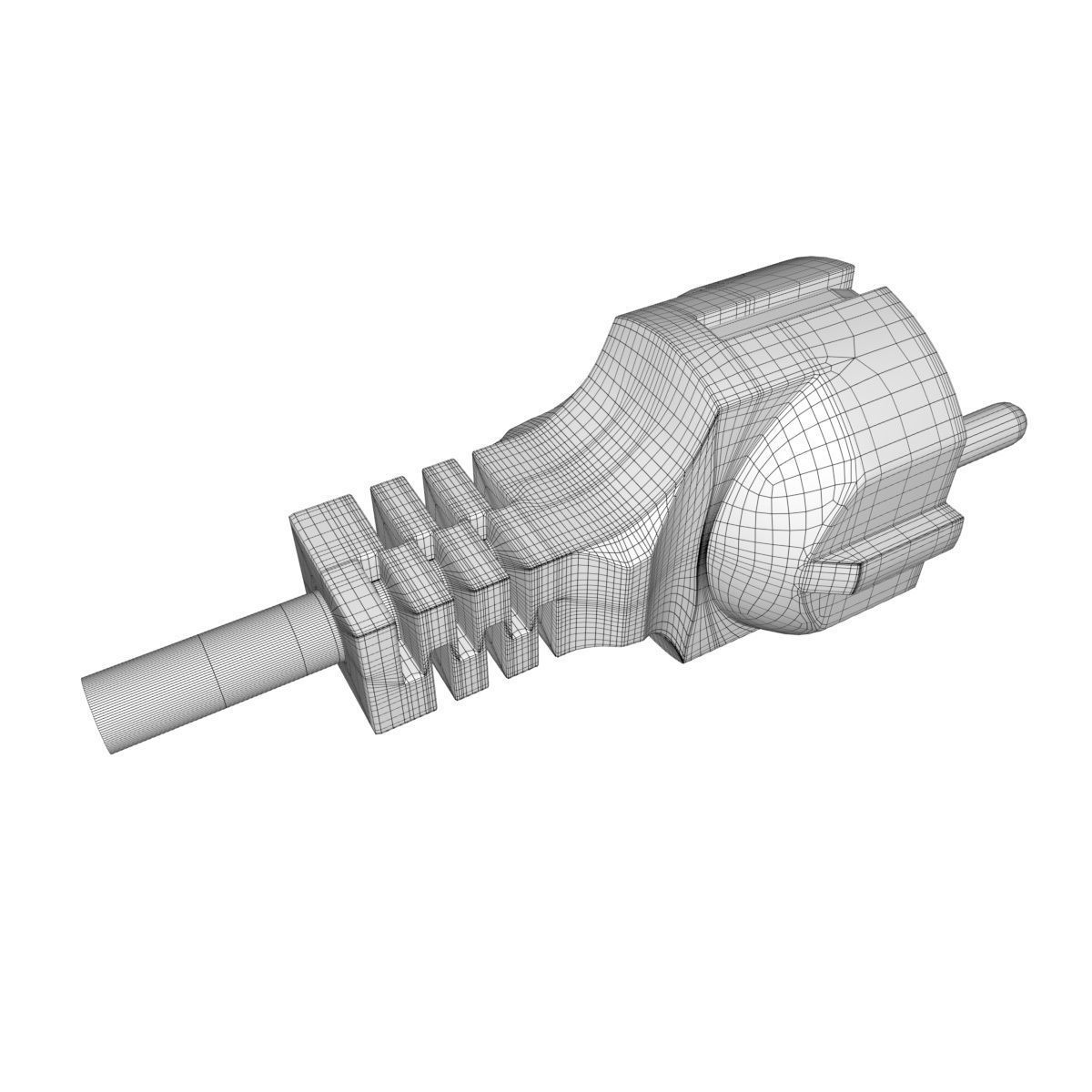 Electrical Plug Type F Black 3D model_17