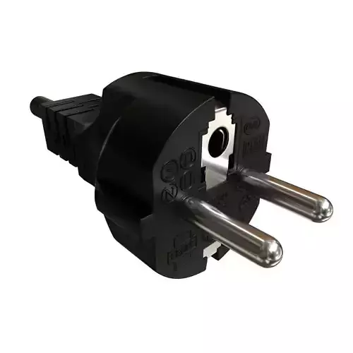Electrical Plug Type F Black 3D model