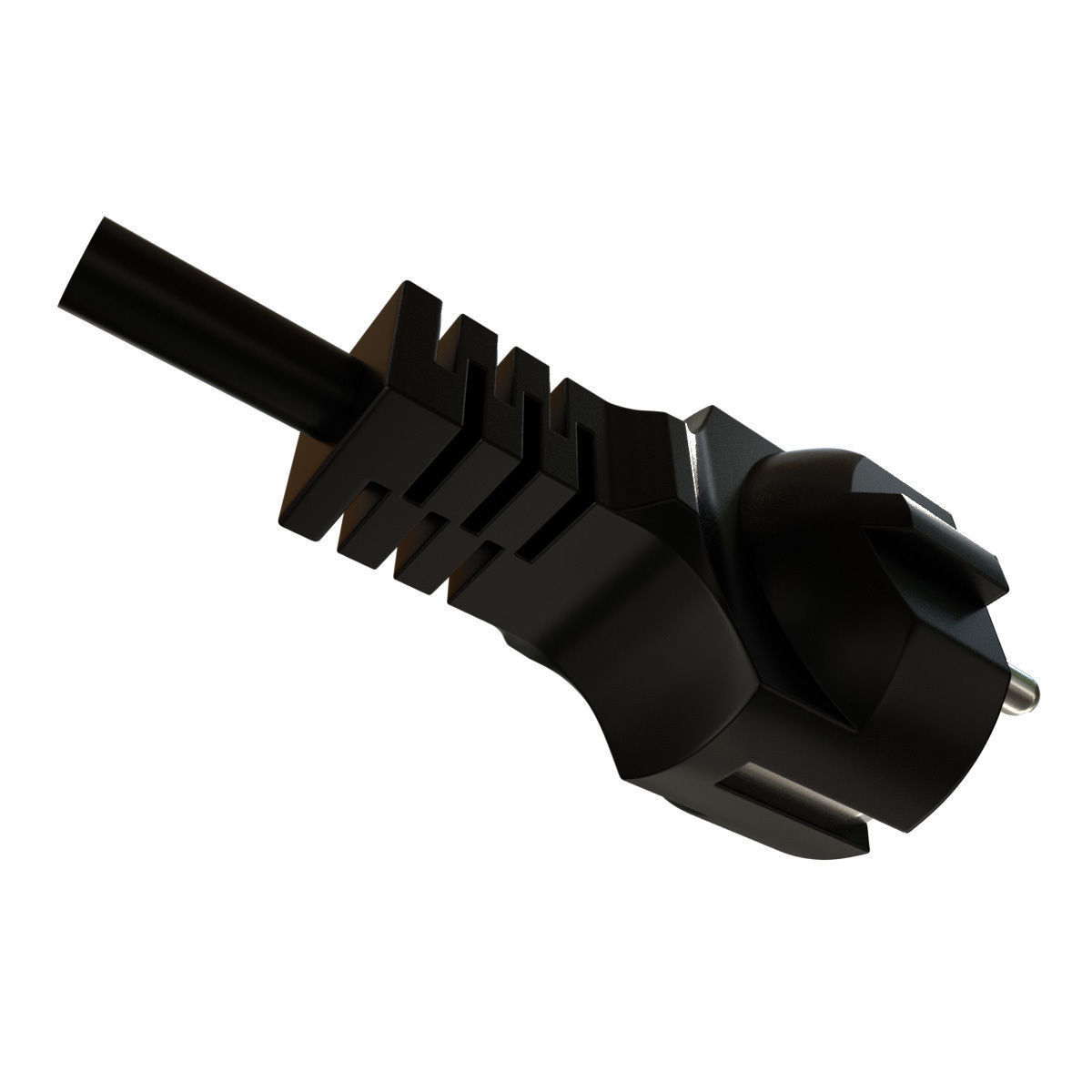 Electrical Plug Type F Black 3D model_7