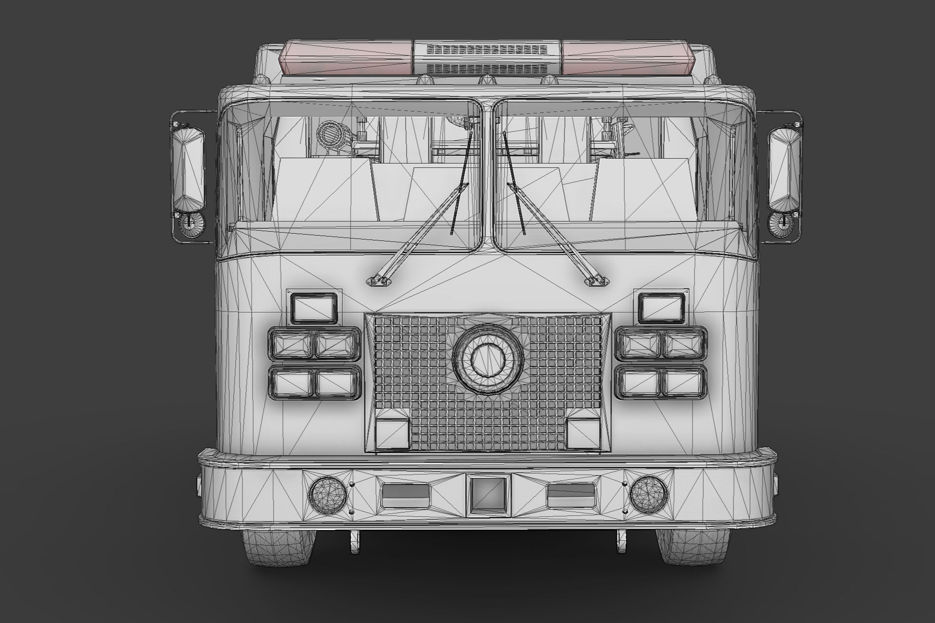 Fire Truck Low-poly 3D model_13