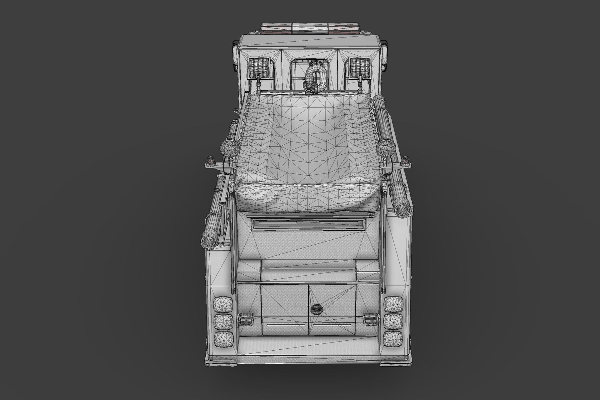 Fire Truck Low-poly 3D model_9