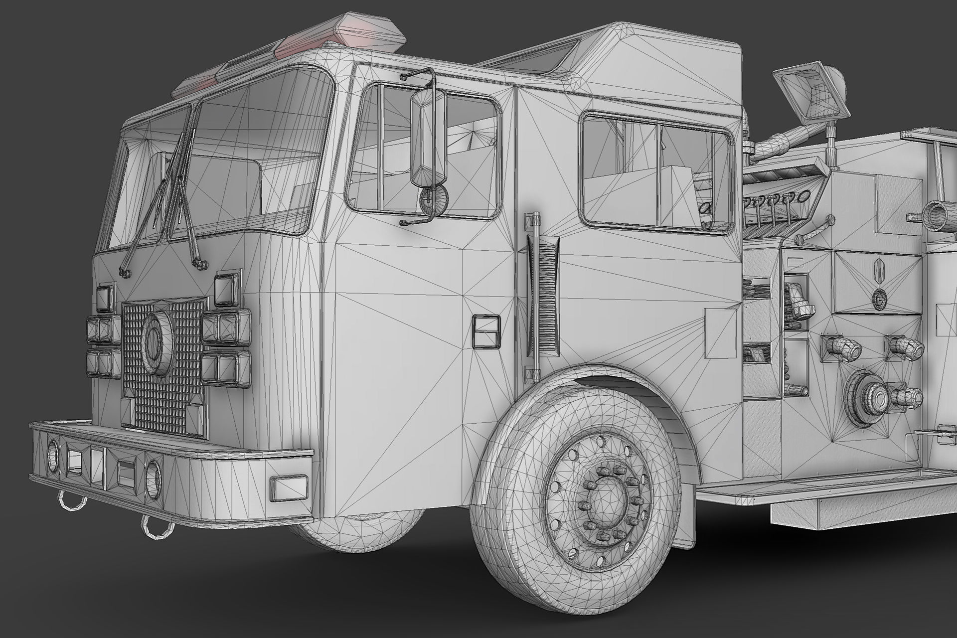 Fire Truck Low-poly 3D model_15