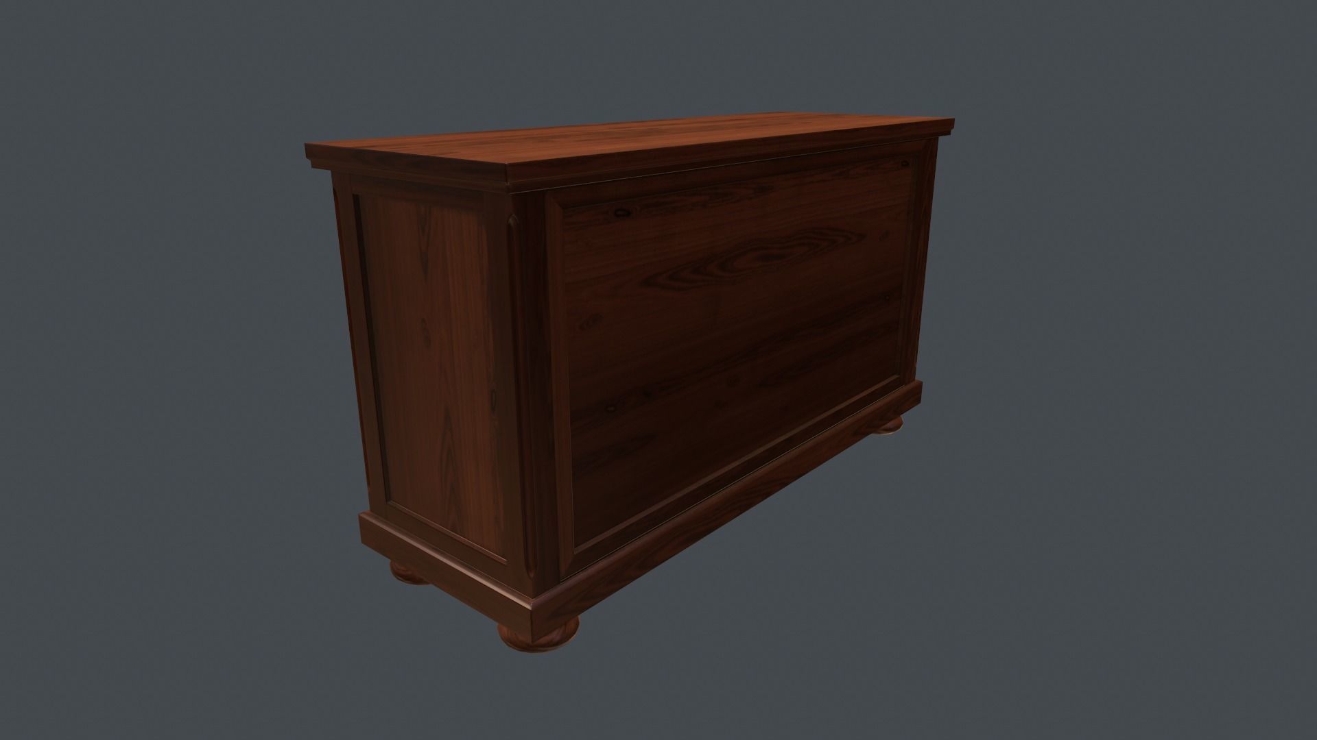 Game Ready Dresser wooden chest of drawers Low-poly 3D model_2