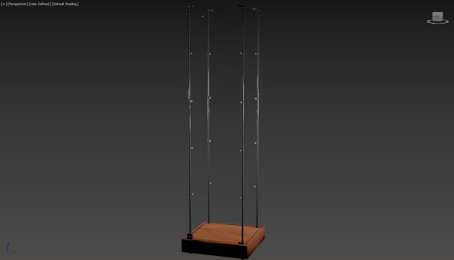Narrow Frameless Glass Tower With Dark Brown Base - eddies 3D model_23