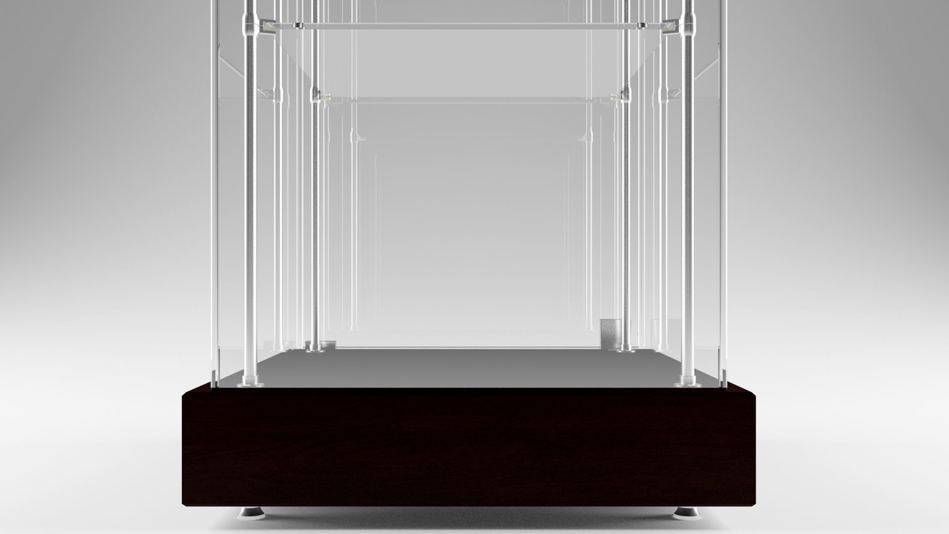 Narrow Frameless Glass Tower With Dark Brown Base - eddies 3D model_6
