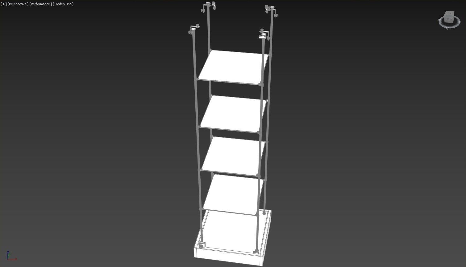 Narrow Frameless Glass Tower With Dark Brown Base - eddies 3D model_21