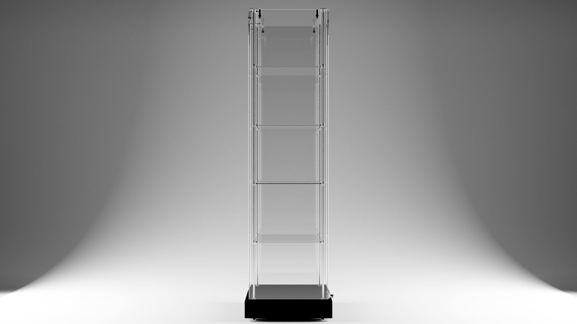 Narrow Frameless Glass Tower With Dark Brown Base - eddies 3D model_3