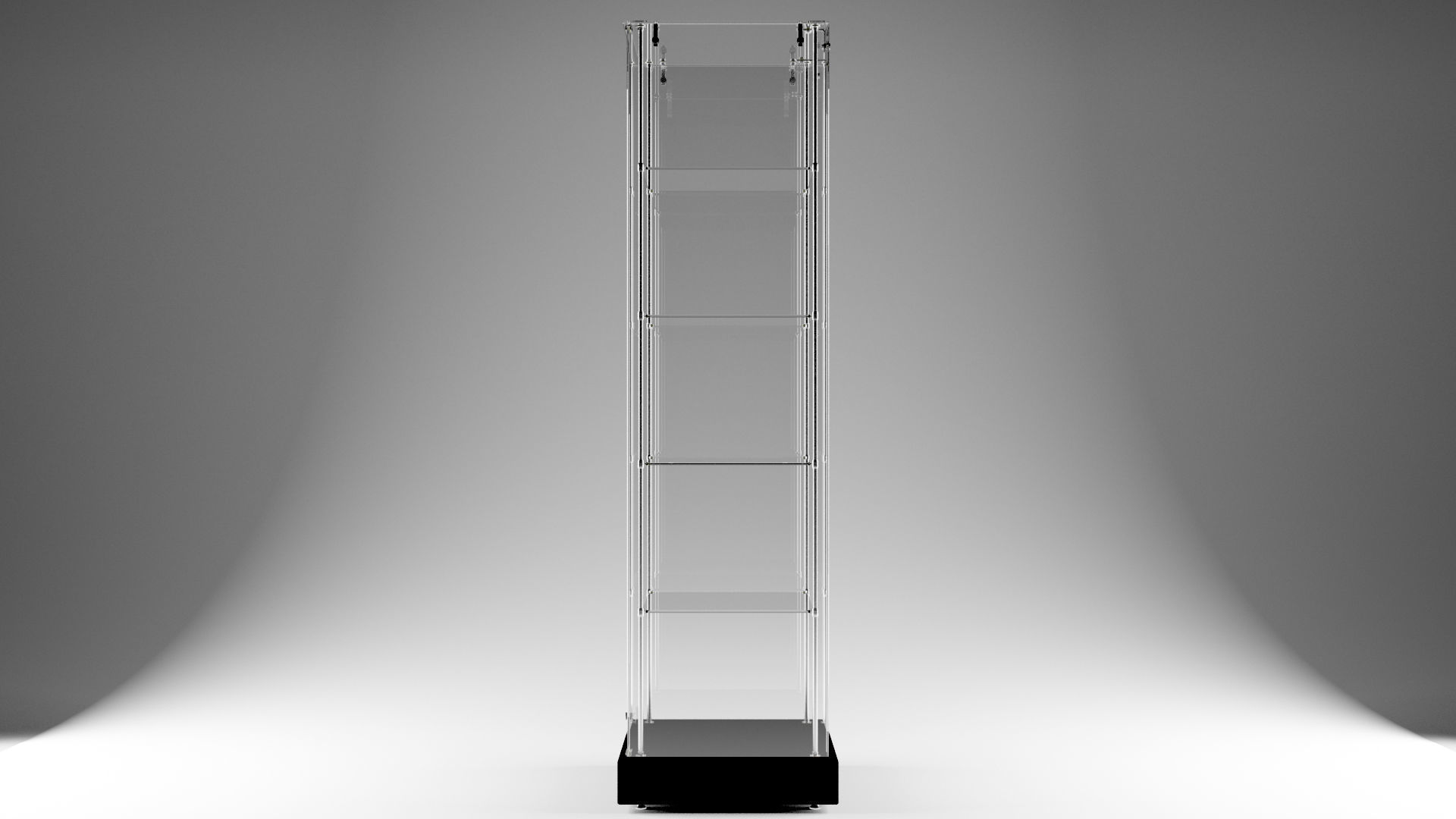 Narrow Frameless Glass Tower With Dark Brown Base - eddies 3D model_1