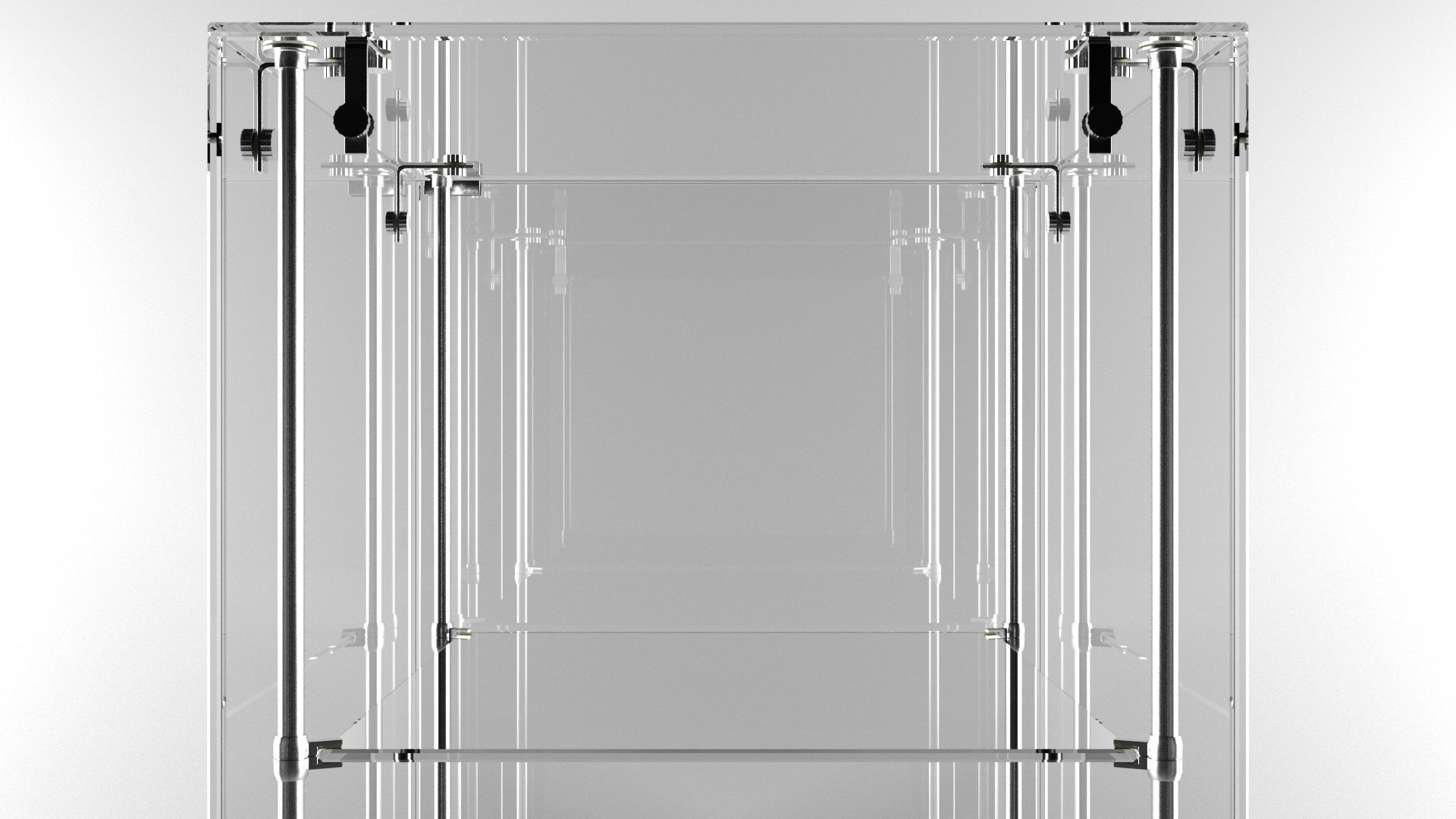 Narrow Frameless Glass Tower With Dark Brown Base - eddies 3D model_10