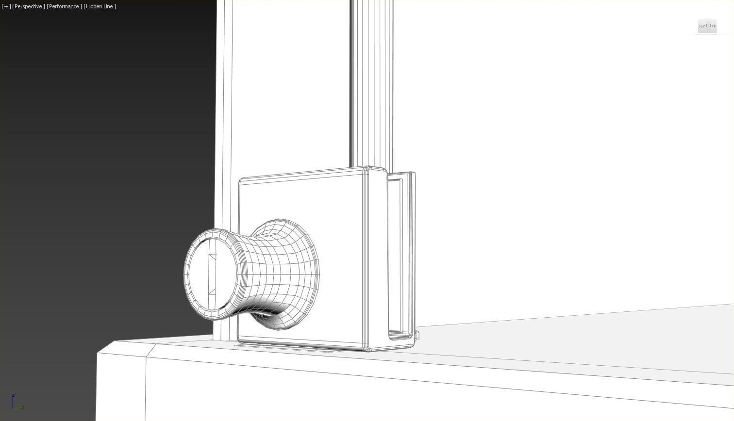 Narrow Frameless Glass Tower With Dark Brown Base - eddies 3D model_19