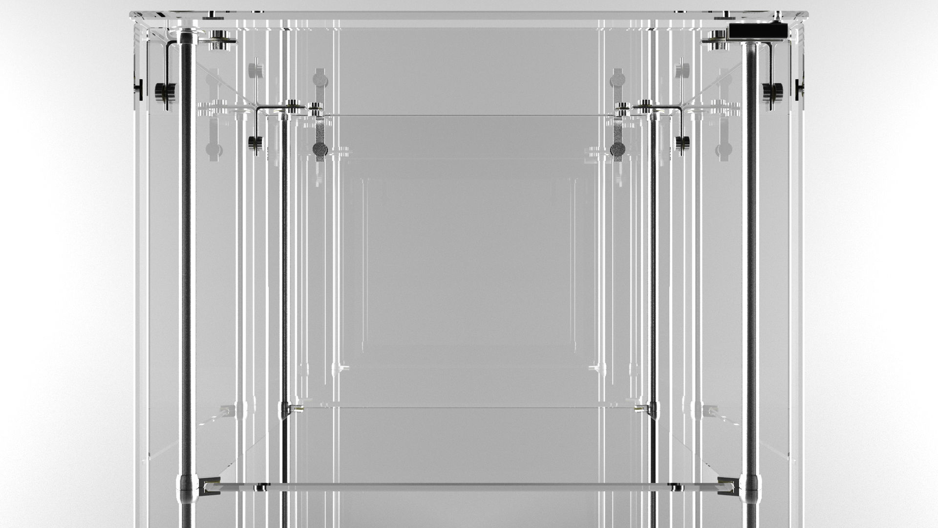 Narrow Frameless Glass Tower With Dark Brown Base - eddies 3D model_8