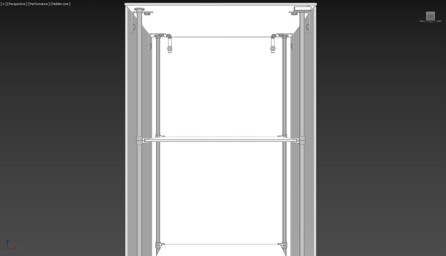 Narrow Frameless Glass Tower With Dark Brown Base - eddies 3D model_17