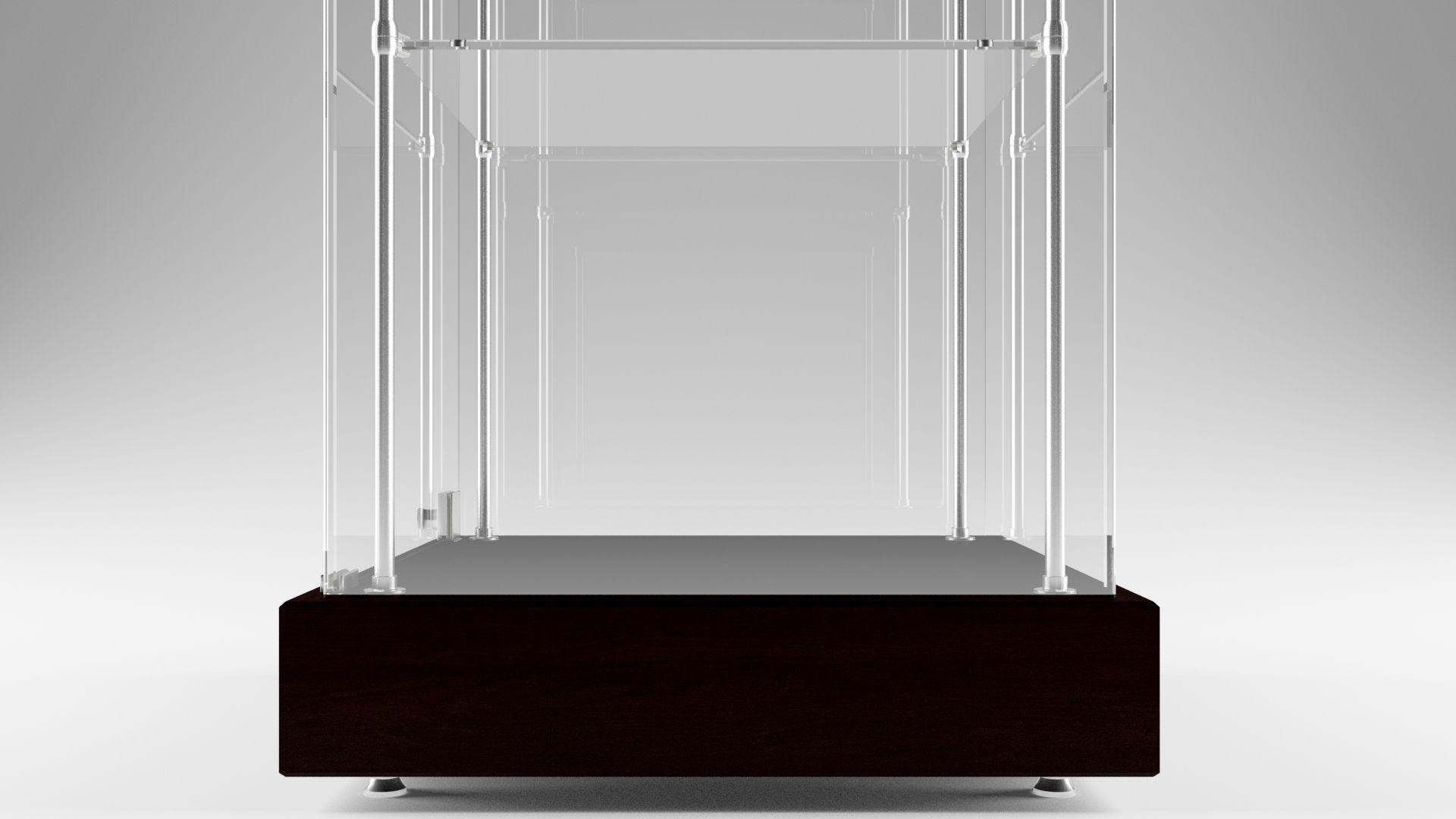 Narrow Frameless Glass Tower With Dark Brown Base - eddies 3D model_5