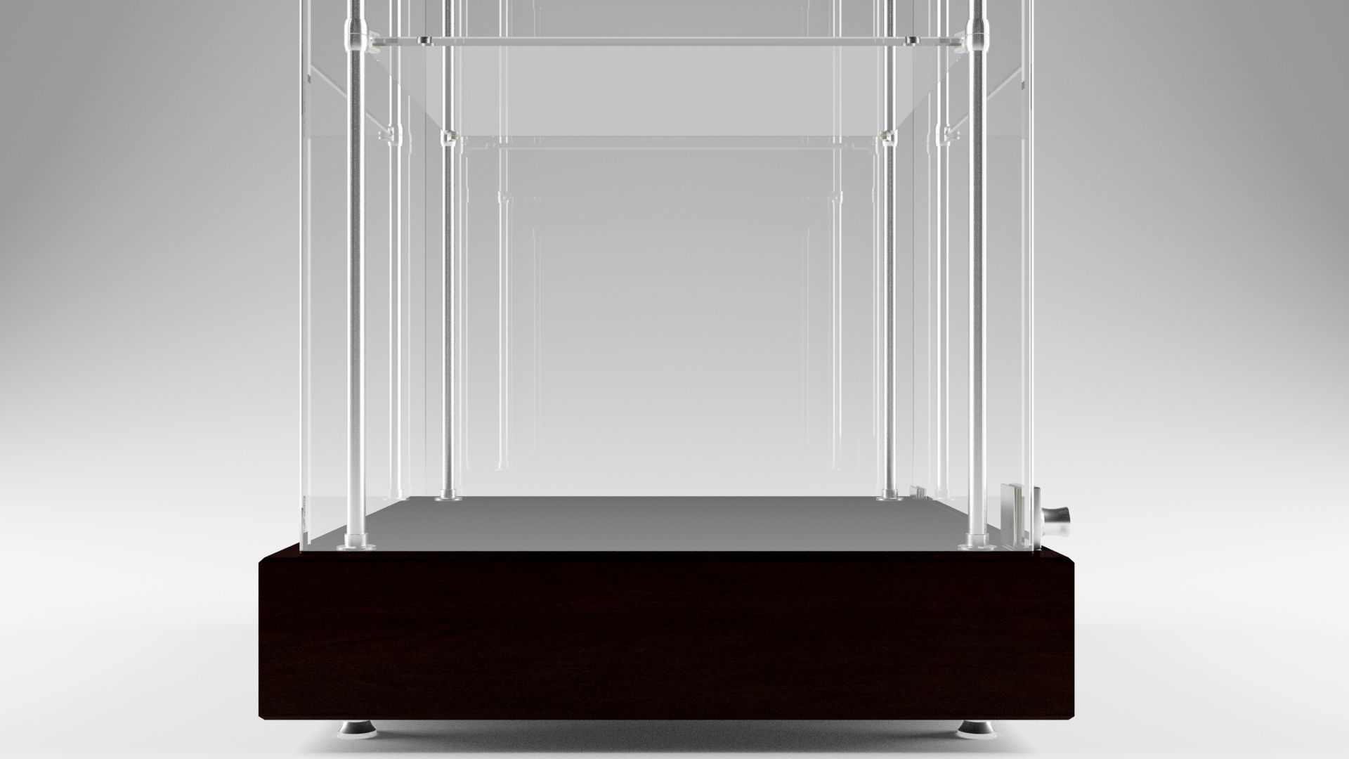 Narrow Frameless Glass Tower With Dark Brown Base - eddies 3D model_7