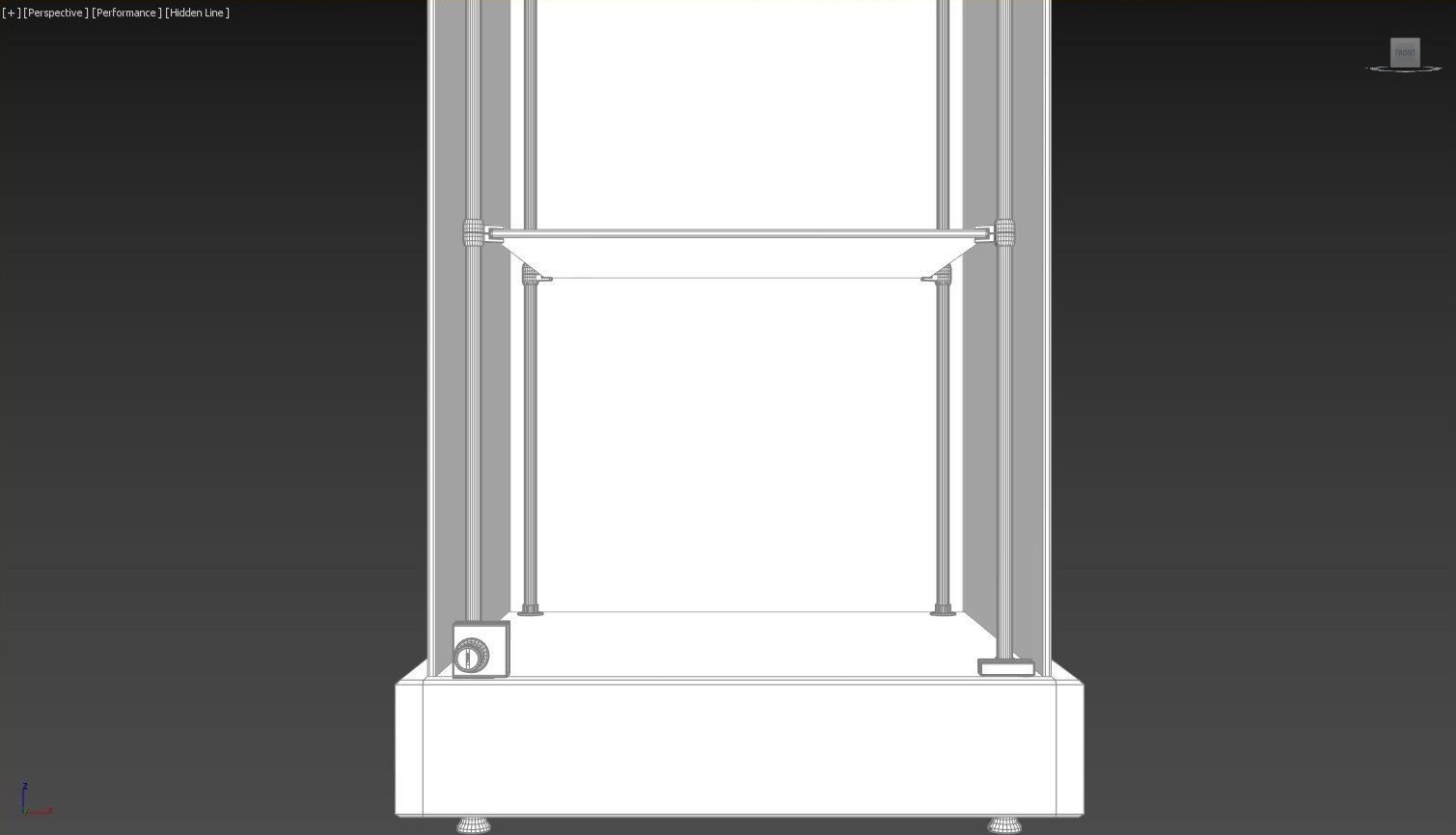 Narrow Frameless Glass Tower With Dark Brown Base - eddies 3D model_18