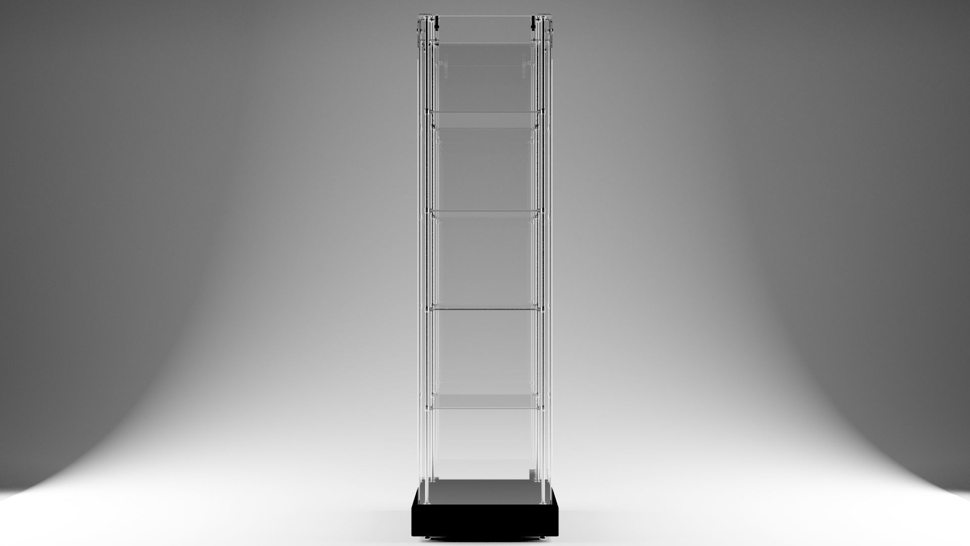 Narrow Frameless Glass Tower With Dark Brown Base - eddies 3D model_2