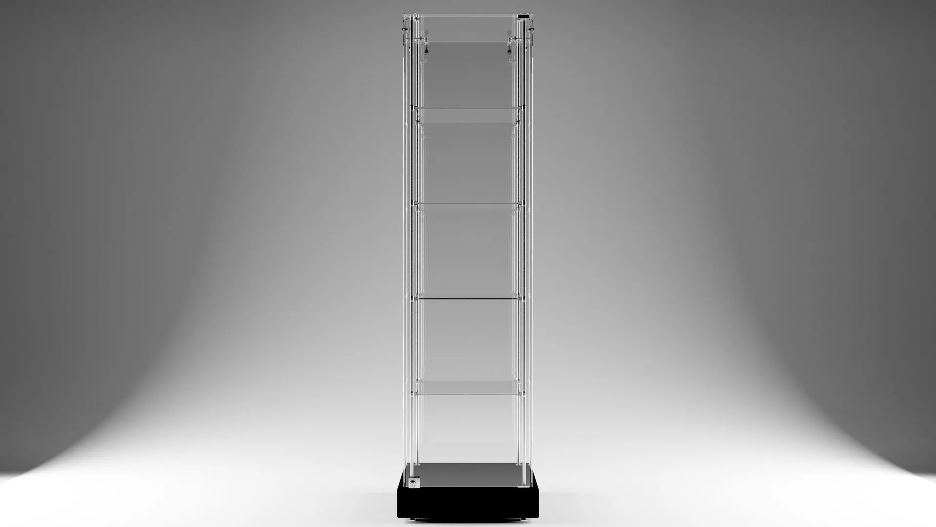 Narrow Frameless Glass Tower With Dark Brown Base - eddies 3D model_0