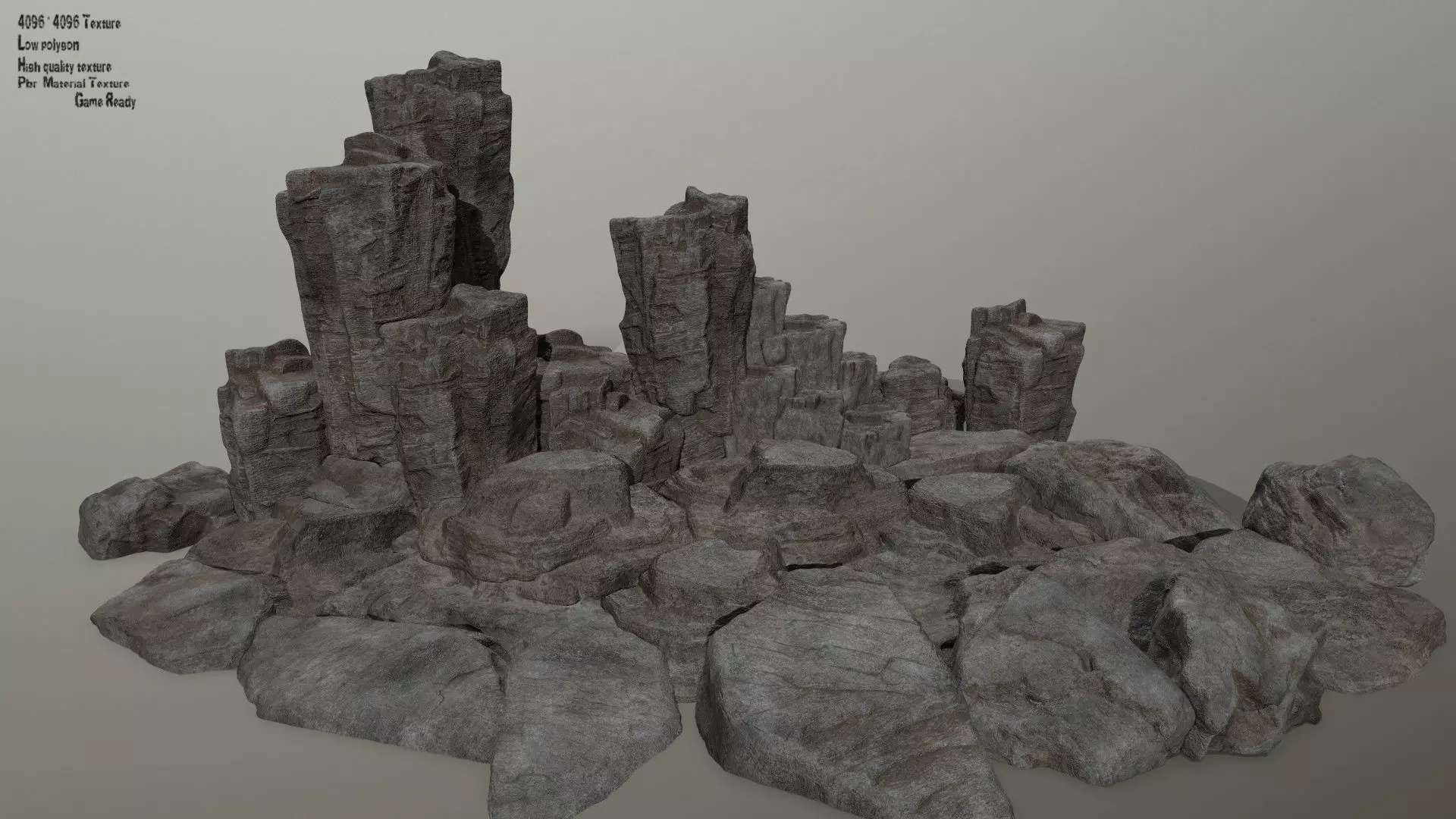 rocks rock Low-poly 3D model_0