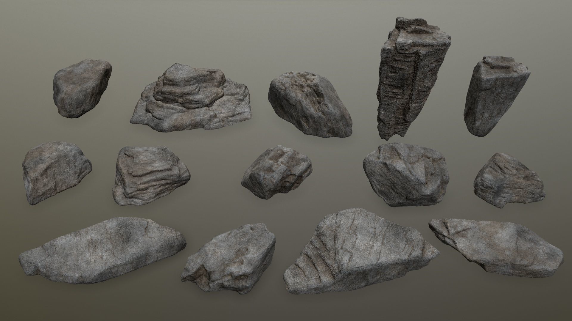 rocks rock Low-poly 3D model_1