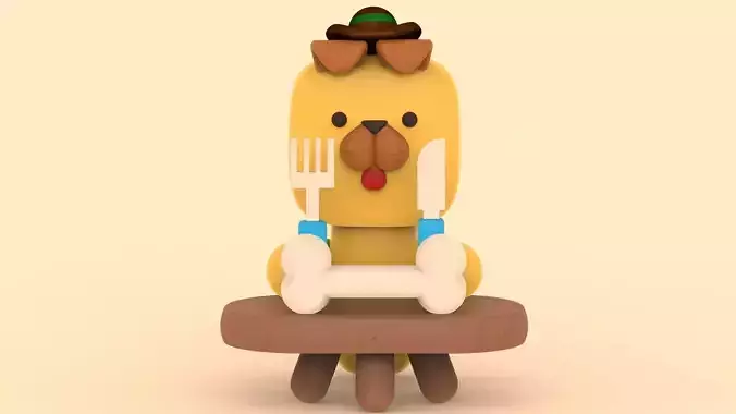 cute dog Free 3D model