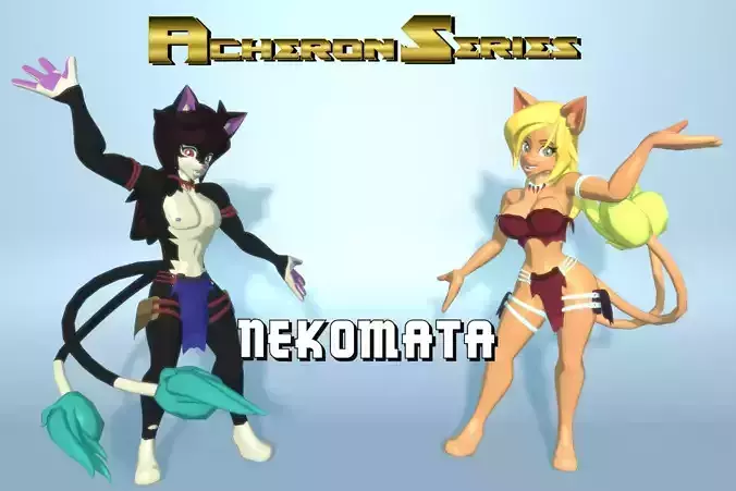 Acheron Nekomata Nude Low-poly 3D model