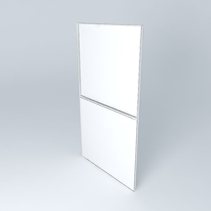 Partition with glass Free 3D model_4