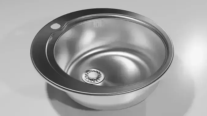 Round kitchen sink 3D model