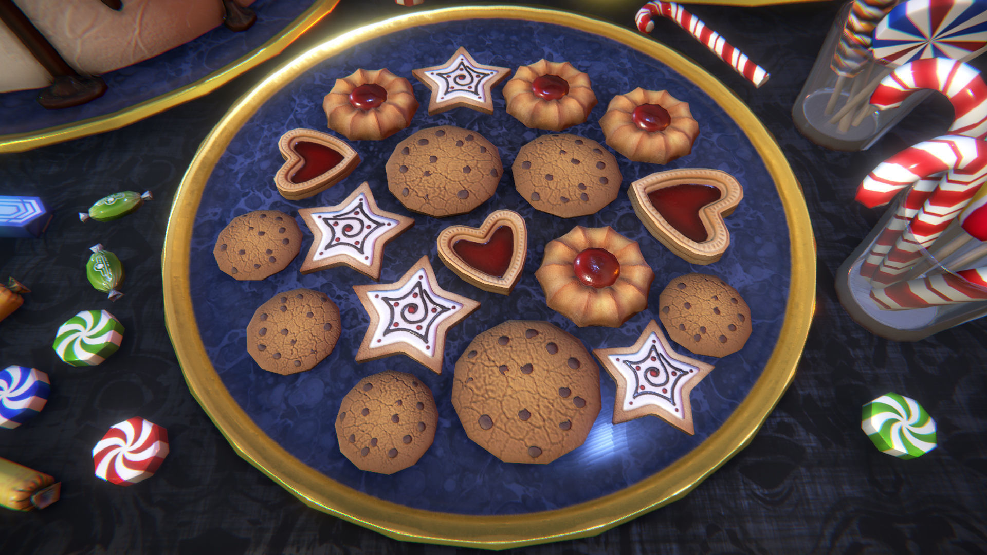 Cakes and desserts Low-poly 3D model_4