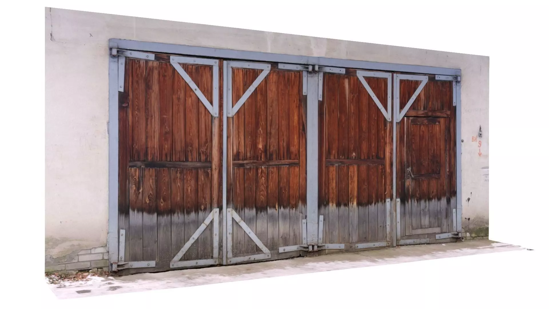 Garage doors old scan Low-poly 3D model