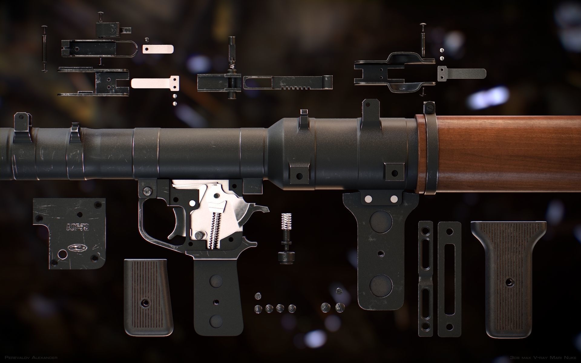 RPG-7 military weapon 3D model_3