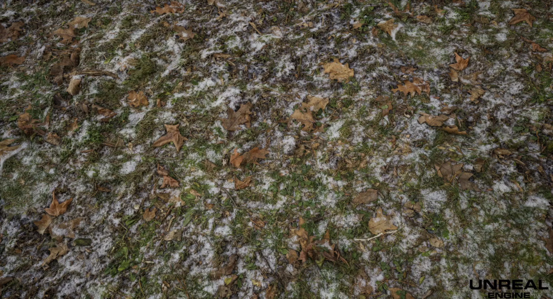 PBR Scanned Snowy Grass Ground 3D model_0
