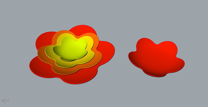 children Plum flower ceramic dish 3D Model 3D print model