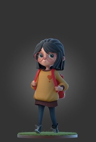 Cindy Stylized Girl Character RIG 3D model