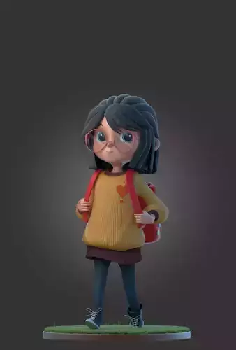 Cindy Stylized Girl Character RIG 3D model