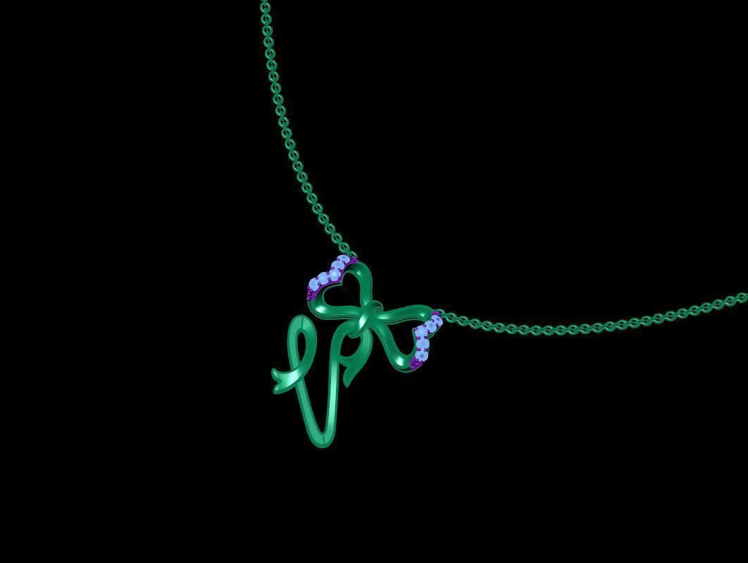 Alphabet -V- Pendant 3D print model_4