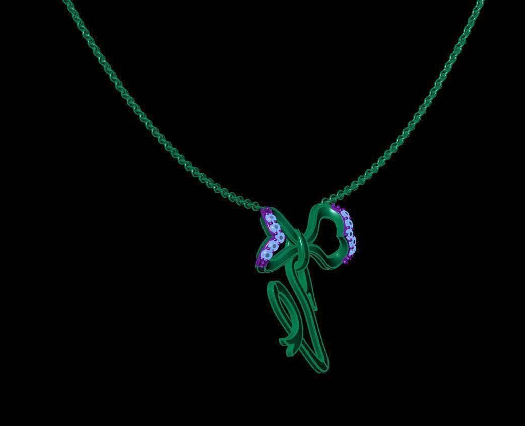 Alphabet -V- Pendant 3D print model_5