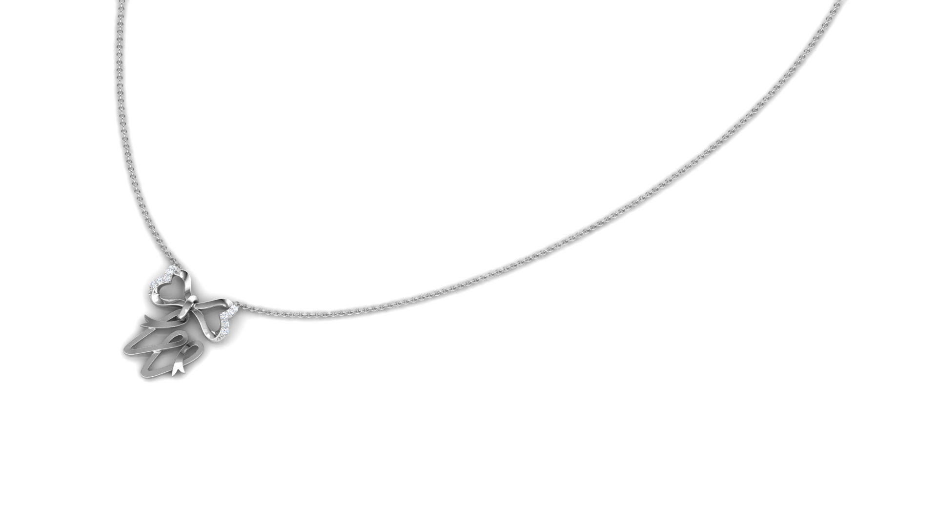 Alphabet -W- Pendant 3D print model_10