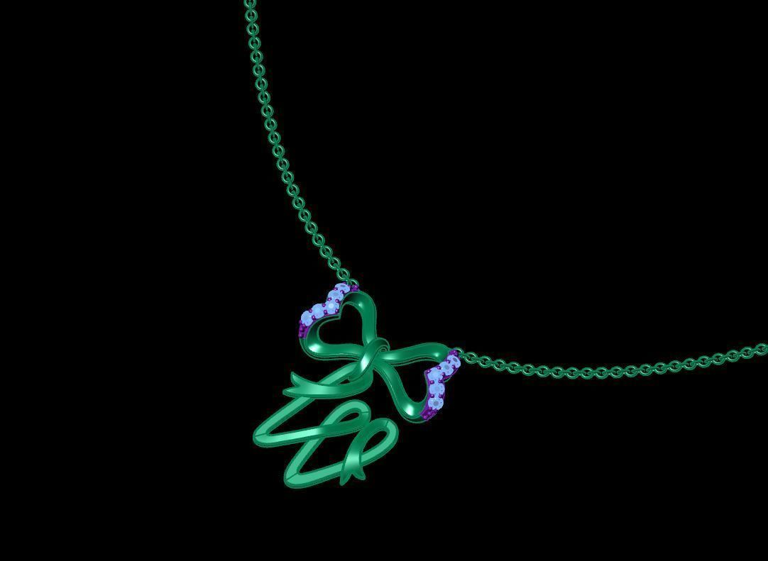 Alphabet -W- Pendant 3D print model_5