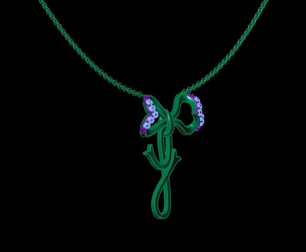 Alphabet -Y- Pendant 3D print model_5