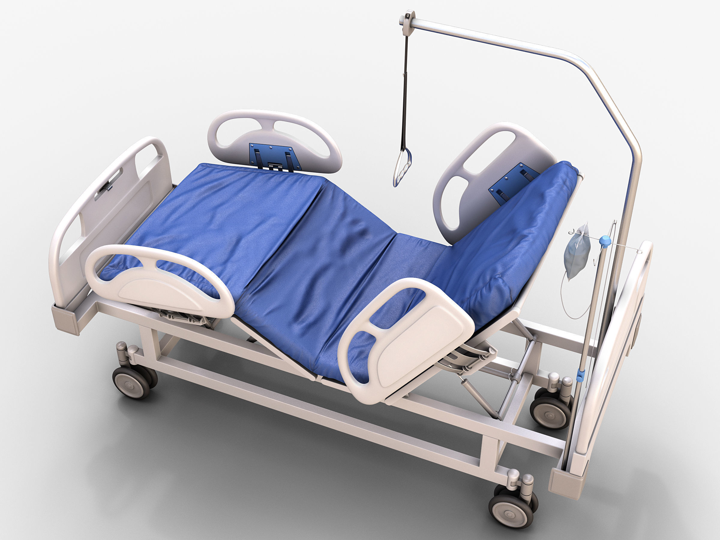 Hospital Bed 3D model_3