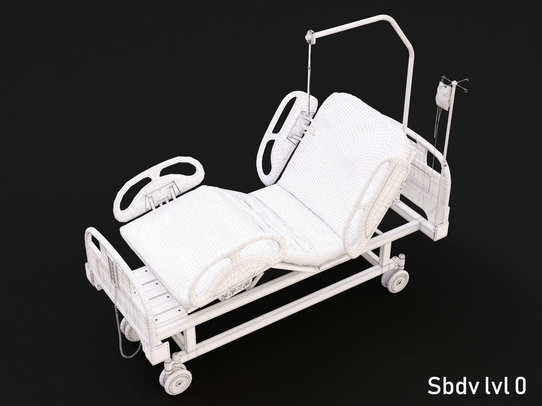 Hospital Bed 3D model_6