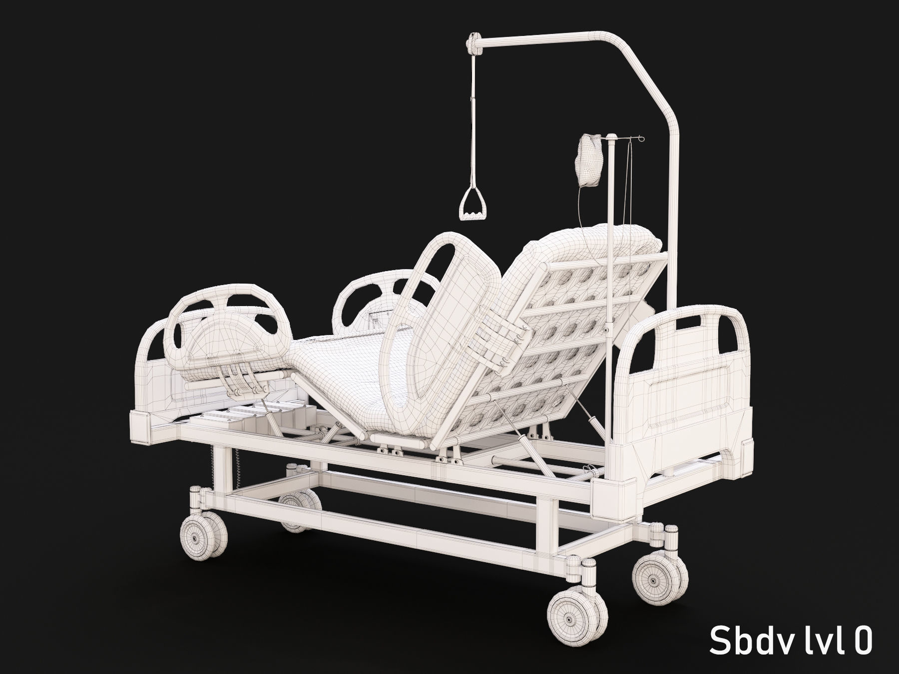 Hospital Bed 3D model_5