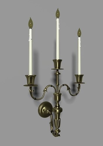 Modern wall mounted candlestick candelabra 3D model